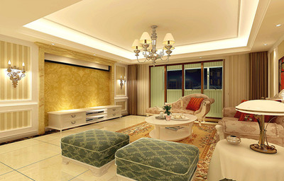 奢華與舒適的完美融合 熙園山院176平歐式豪華四居實(shí)景裝修賞析