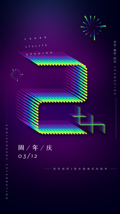 數字店慶新浪潮 扁平周年慶典促銷海報設計PSD模板